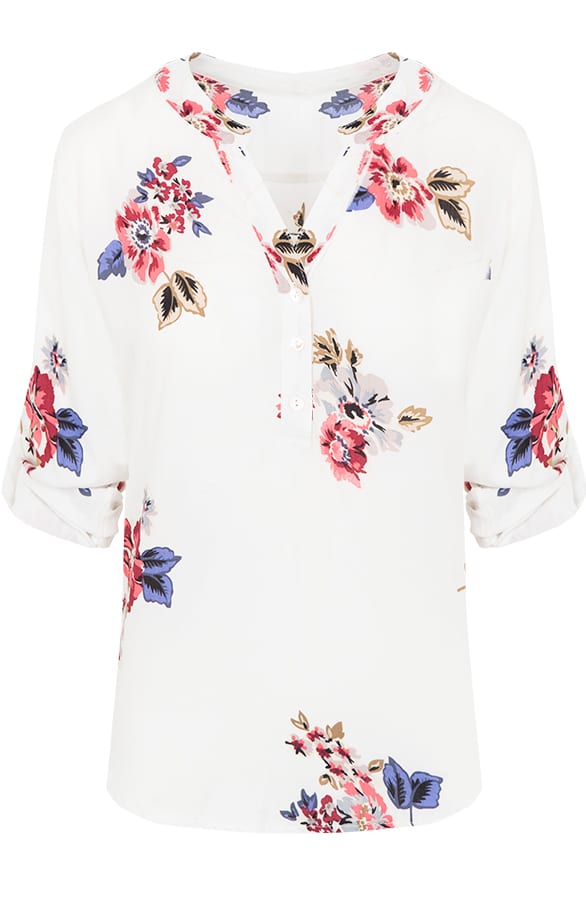 Blouse Bloemen Wit – shoparchief, foto 1
