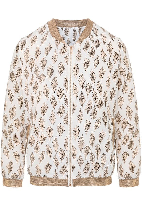 Bomber Jasje Bladprint Goud – shoparchief, foto 1