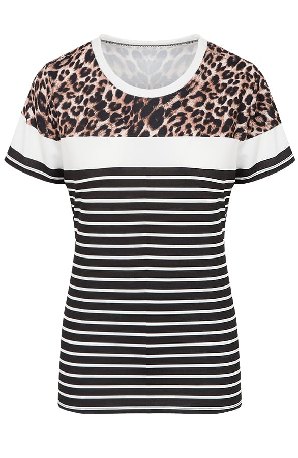 Gestreiftes Top Mit Leo-Print, Shoparchiv, Foto 1