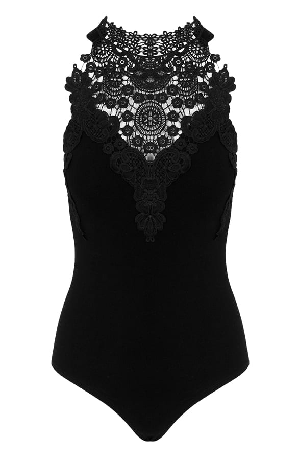 Kanten Body Halter Zwart – shoparchief, foto 1