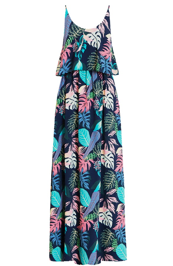 Maxi Palm Jurk Turquoise – shoparchief, foto 1