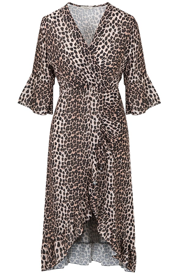 Midi Jurk Panterprint Bruin – shoparchief, foto 1