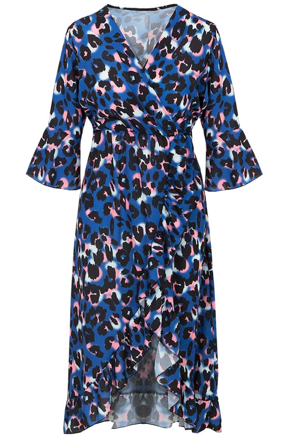 Midi Jurk Panterprint Kobalt – shoparchief, foto 1