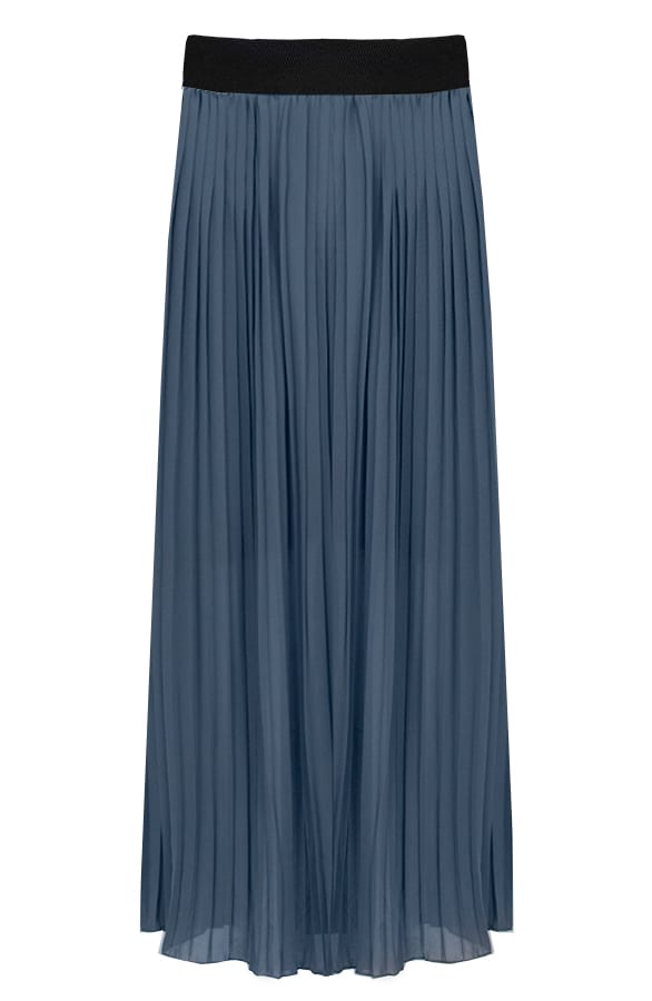 Plooirok Dames Jeansblauw – shoparchief, foto 1