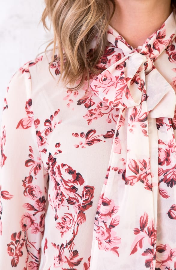 Blouse Bloemenprint Creme – shoparchief, foto 6