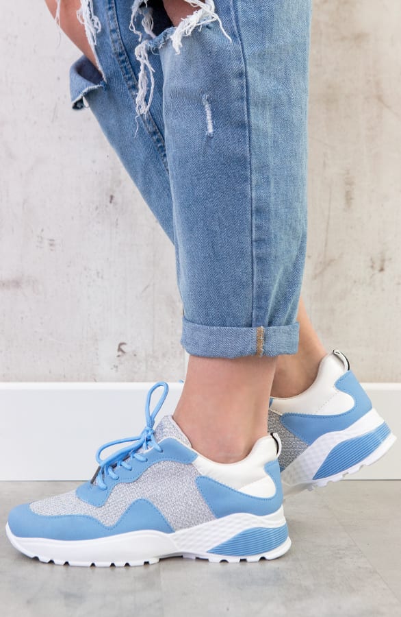 Dad Sneakers Dames Blauw – shoparchief, foto 4