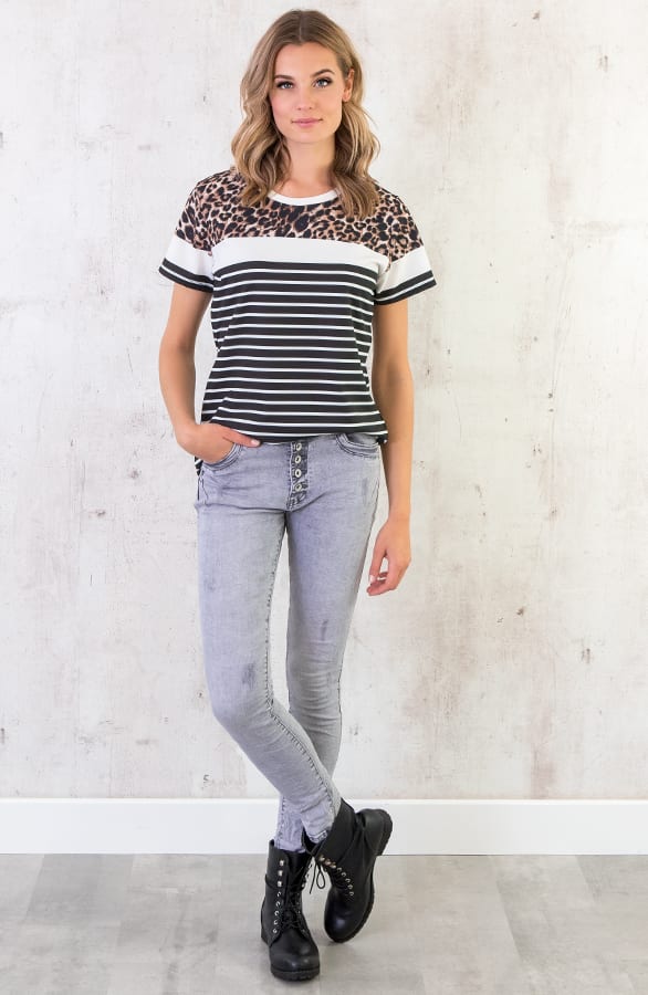 Gestreiftes Top Mit Leo-Print, Shoparchiv, Foto 7