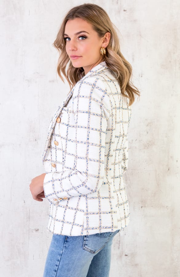 Exclusive Button Blazer Wit – shoparchief, foto 3