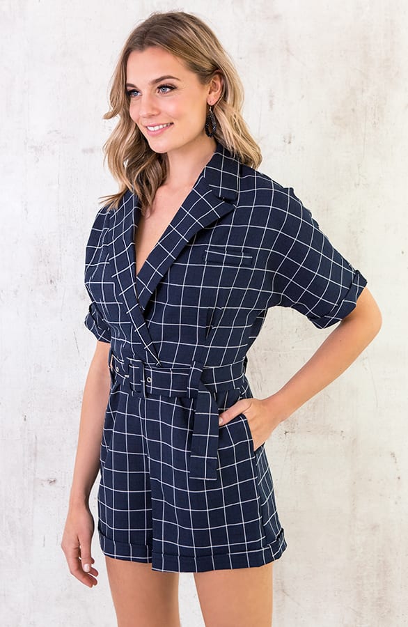 Playsuit Geblokt Marineblauw – shoparchief, foto 2