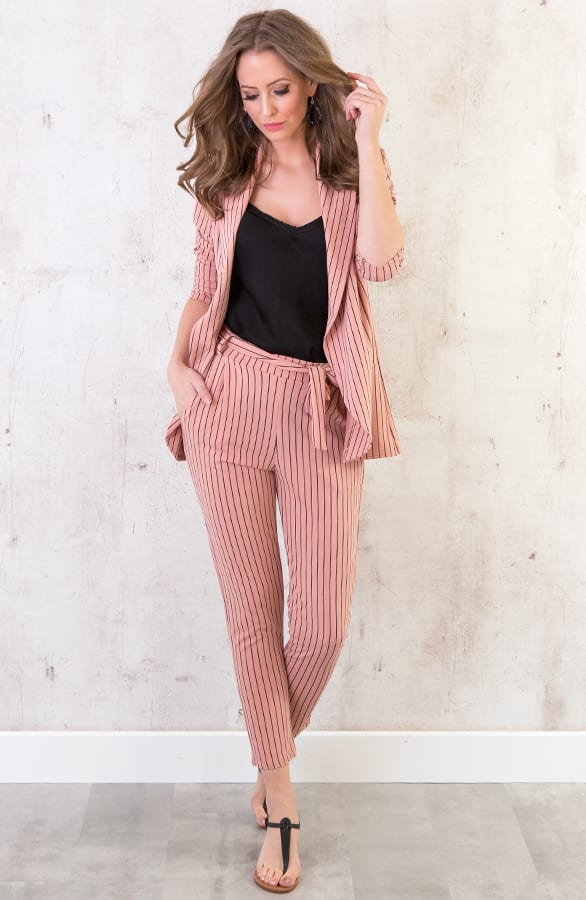 Blazer Gestreept Oud Roze – shoparchief, foto 2