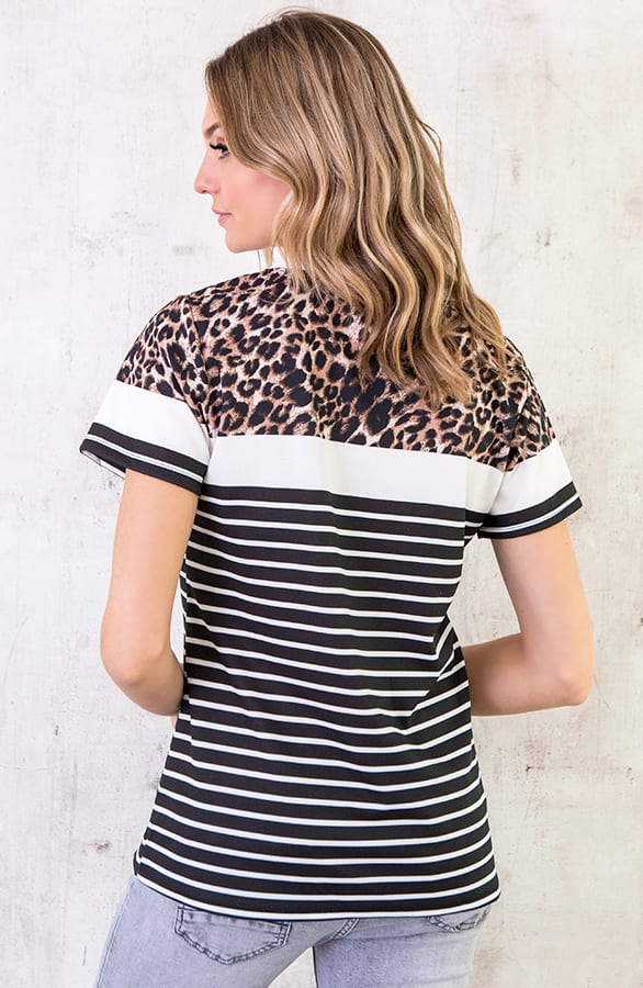 Gestreiftes Top Mit Leo-Print, Shoparchiv, Foto 5