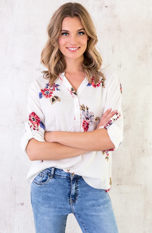 Blouse Bloemen Wit – shoparchief, foto 4