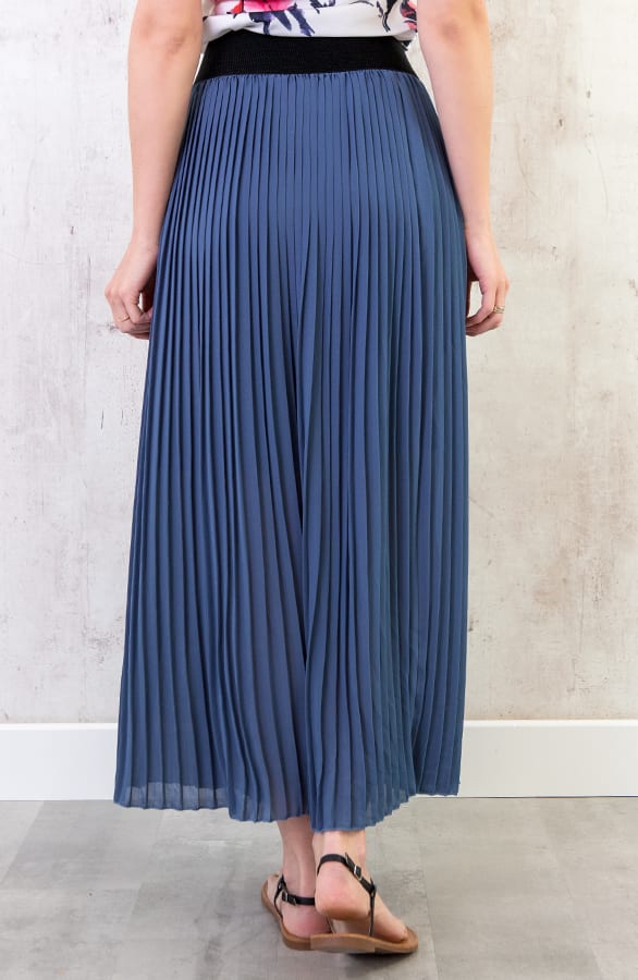 Plooirok Dames Jeansblauw – shoparchief, foto 4