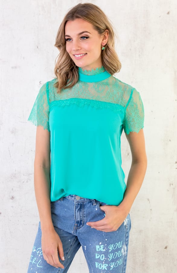Top Kant Dames Turquoise – shoparchief, foto 2