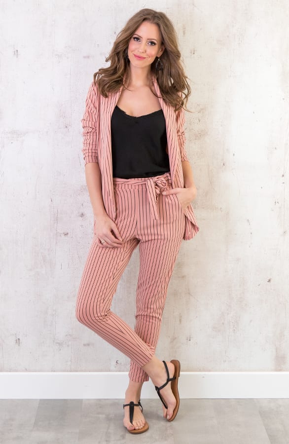 Blazer Gestreept Oud Roze – shoparchief, foto 4