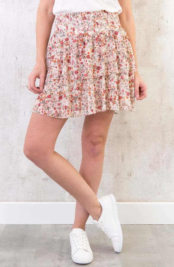 Bloemen Laagjes Rok Beige – shoparchief, foto 2