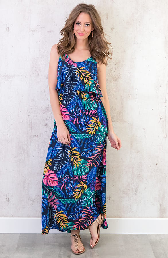 Maxi Palm Jurk Kobalt – shoparchief, foto 6