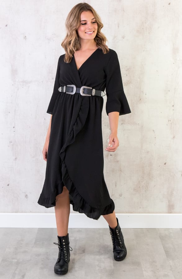 Midi Jurk Zwart – shoparchief, foto 6