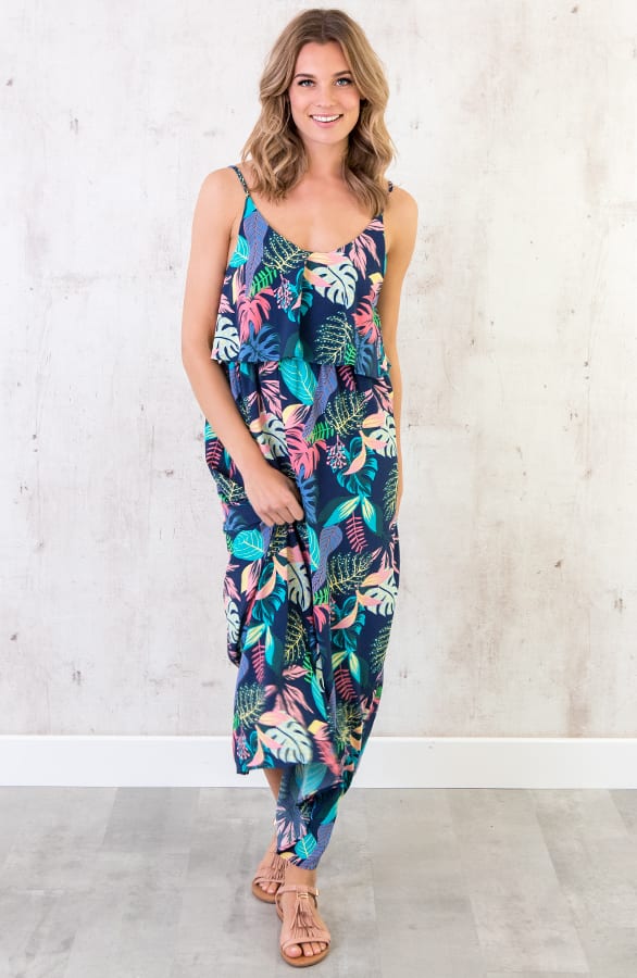 Maxi Palm Jurk Turquoise – shoparchief, foto 4