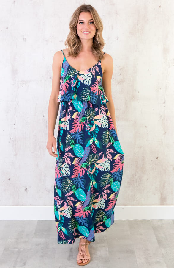 Maxi Palm Jurk Turquoise – shoparchief, foto 2