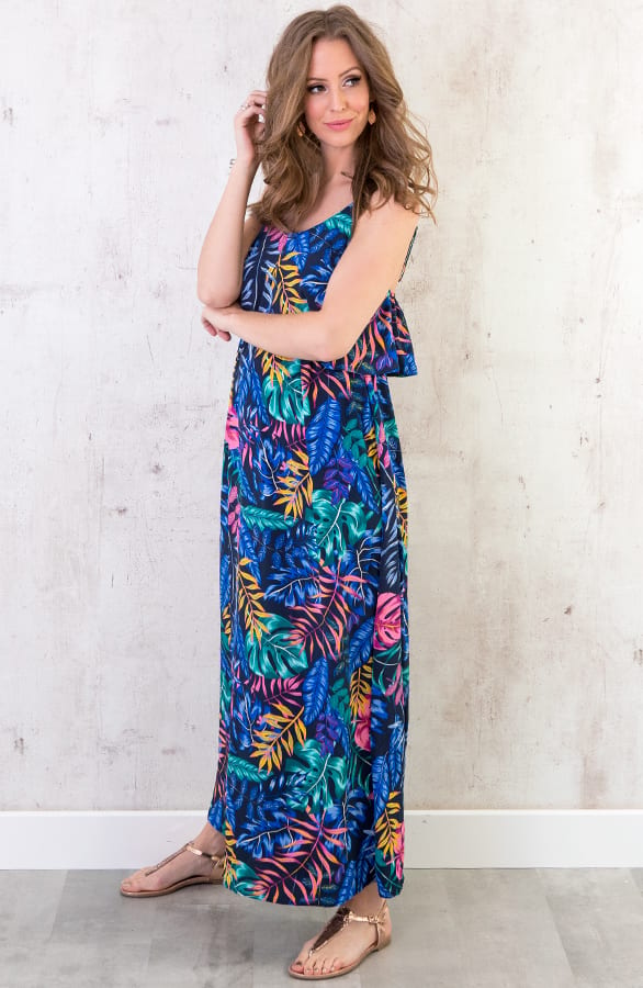 Maxi Palm Jurk Kobalt – shoparchief, foto 3