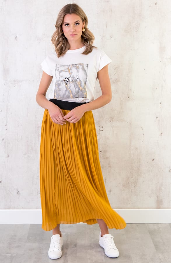Plooirok Dames Okergeel – shoparchief, foto 5