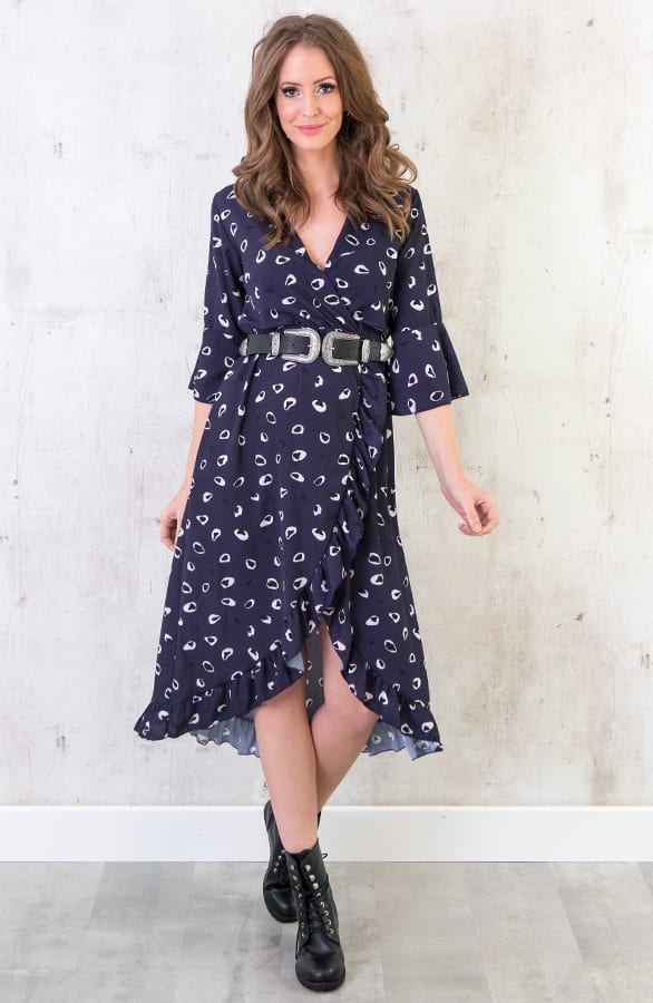Midi Jurk Panter Marine – shoparchief, foto 2