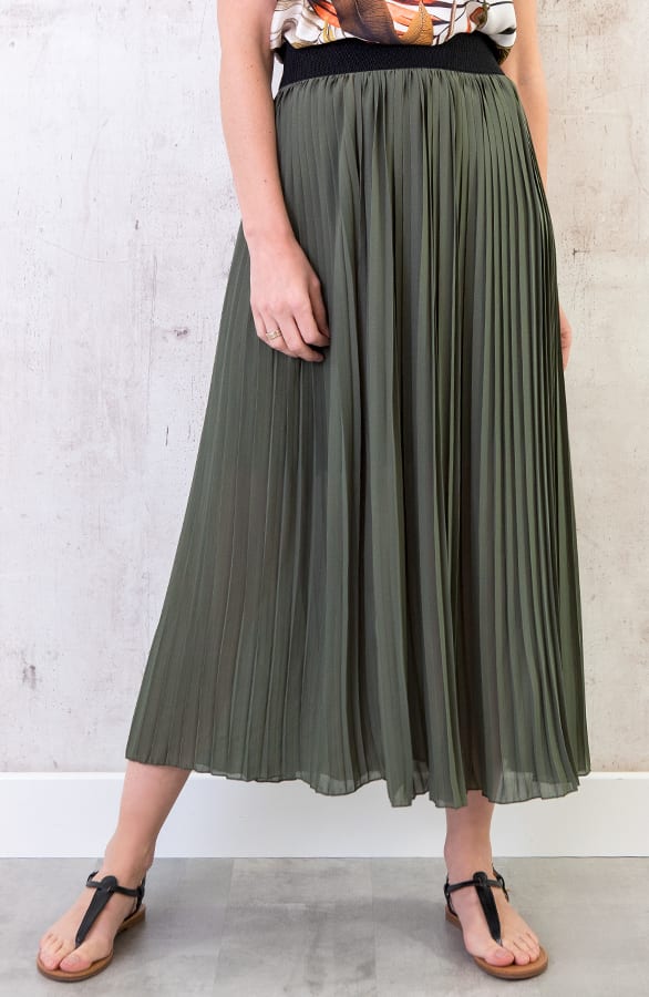 Plooirok Dames Legergroen – shoparchief, foto 3