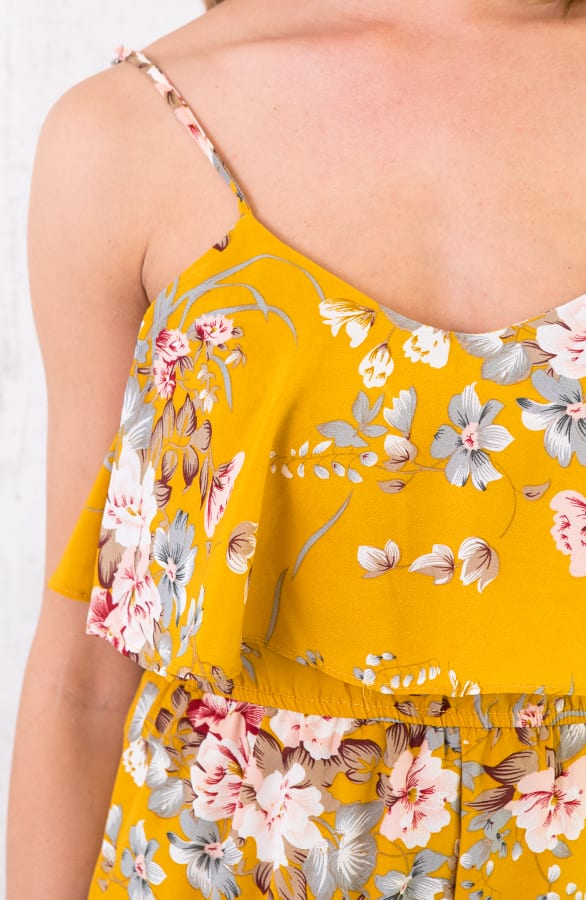 Blumen Playsuit Ockergelb, Shoparchiv, Foto 4