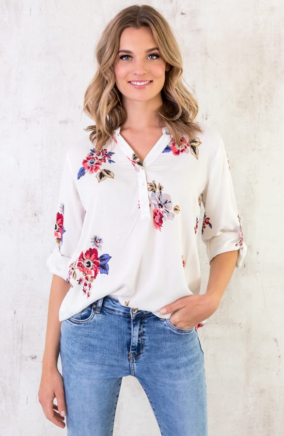 Blouse Bloemen Wit – shoparchief, foto 2