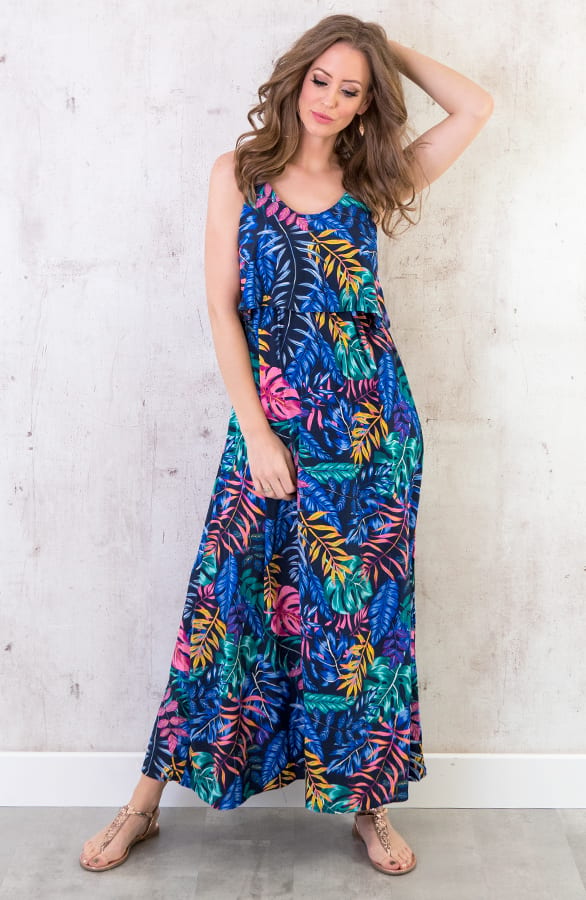 Maxi Palm Jurk Kobalt – shoparchief, foto 5