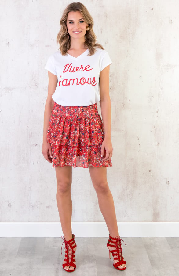 Vivre D Amour Top Wit Rood – shoparchief, foto 3