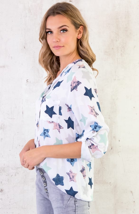 Sterren Pocket Blouse Wit – shoparchief, foto 3
