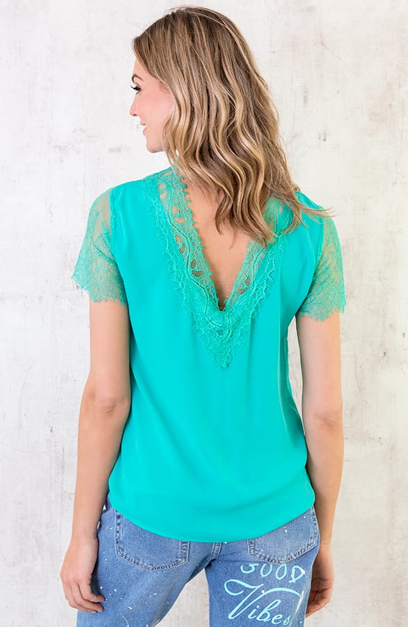 Top Kant Dames Turquoise – shoparchief, foto 4