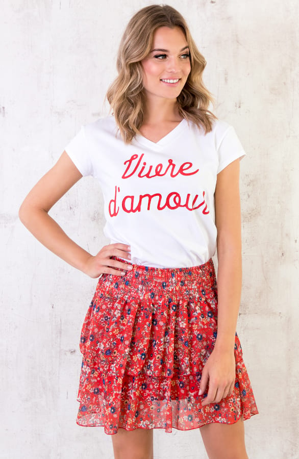 Vivre D Amour Top Wit Rood – shoparchief, foto 2