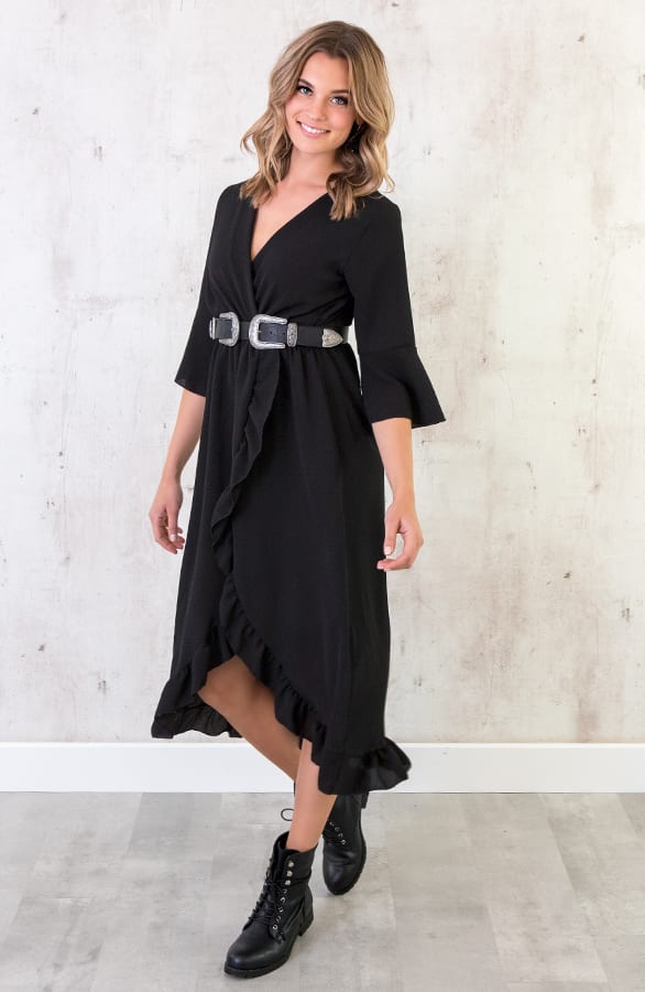 Midi Jurk Zwart – shoparchief, foto 3