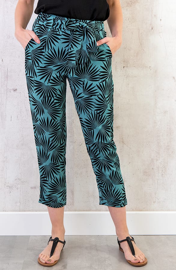 Strik Broek Palm Turquoise – shoparchief, foto 1