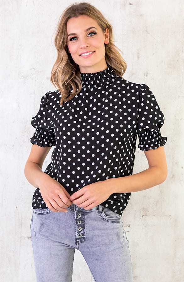 Stippen Col Top Zwart – shoparchief, foto 6