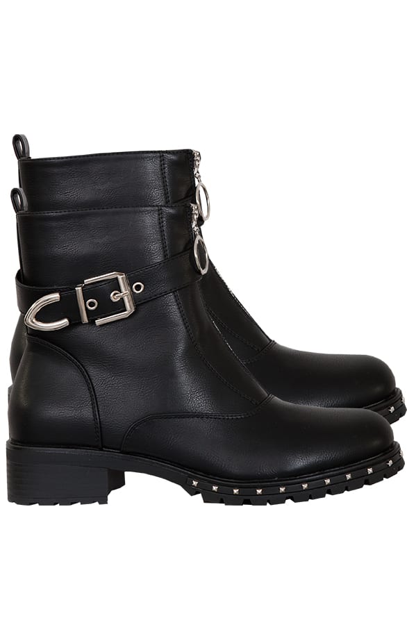 Biker Boots Zwart Rits – shoparchief, foto 1