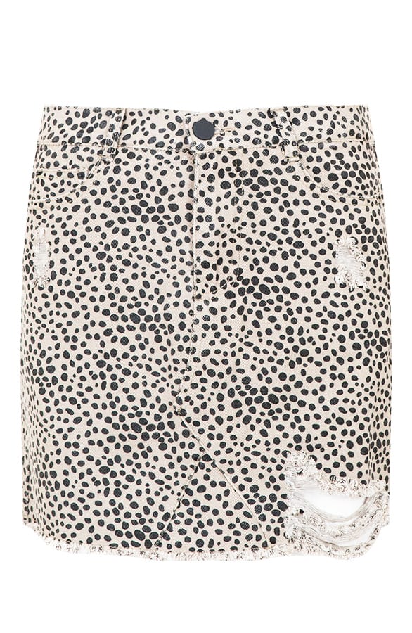 Cheetah Spijkerrok Beige – shoparchief, foto 1