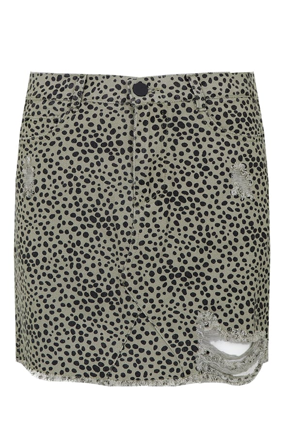 Cheetah Spijkerrok Legergroen – shoparchief, foto 1