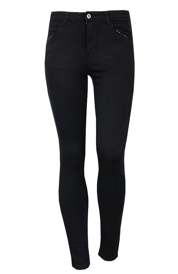 Pailletten Jeans Zwart – shoparchief, foto 1