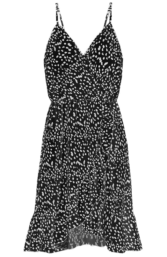 Cheetah Spaghetti Jurk Zwart – shoparchief, foto 1