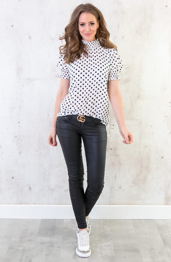 Stippen Col Top Wit – shoparchief, foto 3