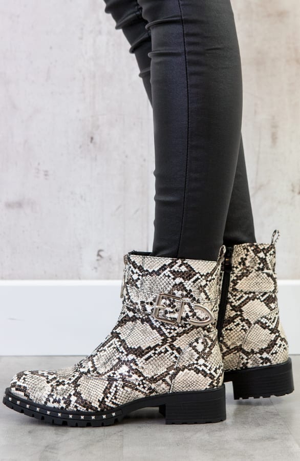 Biker Boots Slangenprint – shoparchief, foto 3