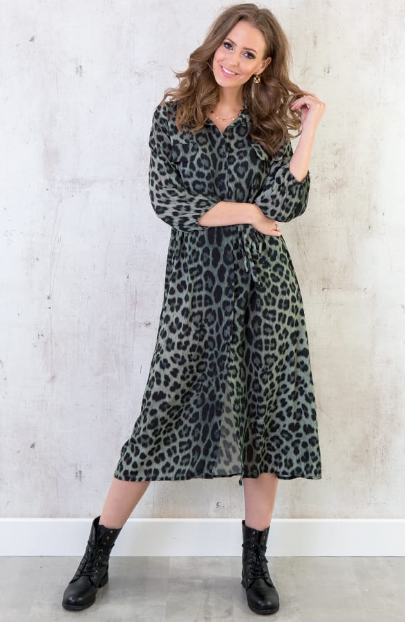 Blousejurk Panter Legergroen – shoparchief, foto 2