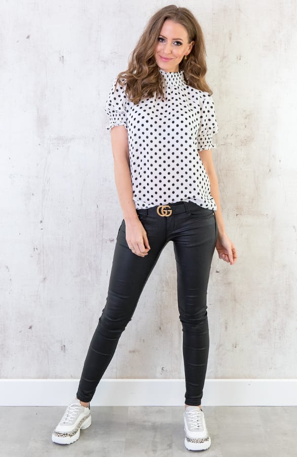 Stippen Col Top Wit – shoparchief, foto 7