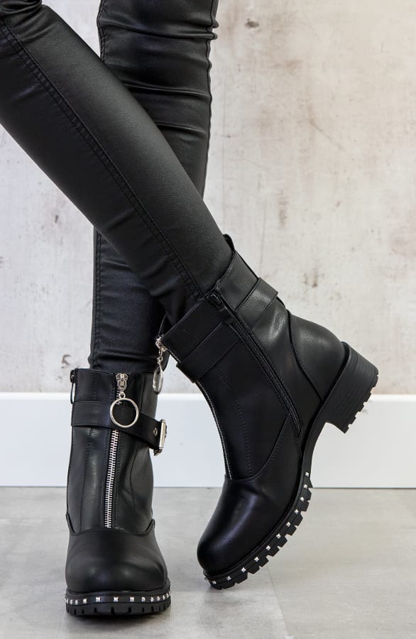 Biker Boots Zwart Rits – shoparchief, foto 2