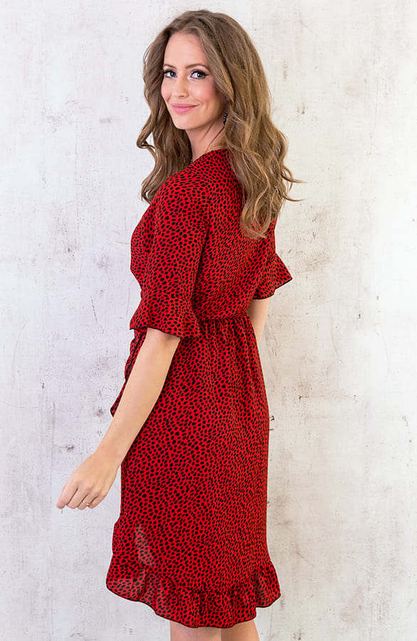Jurk Cheetah Dames Rood – shoparchief, foto 5
