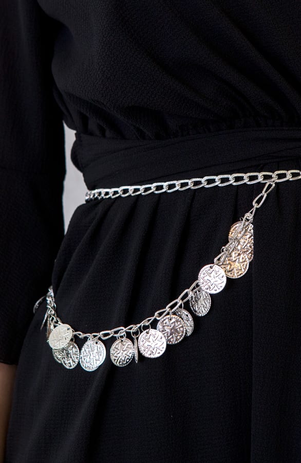 Kettingriem Met Muntjes Zilver – shoparchief, foto 1